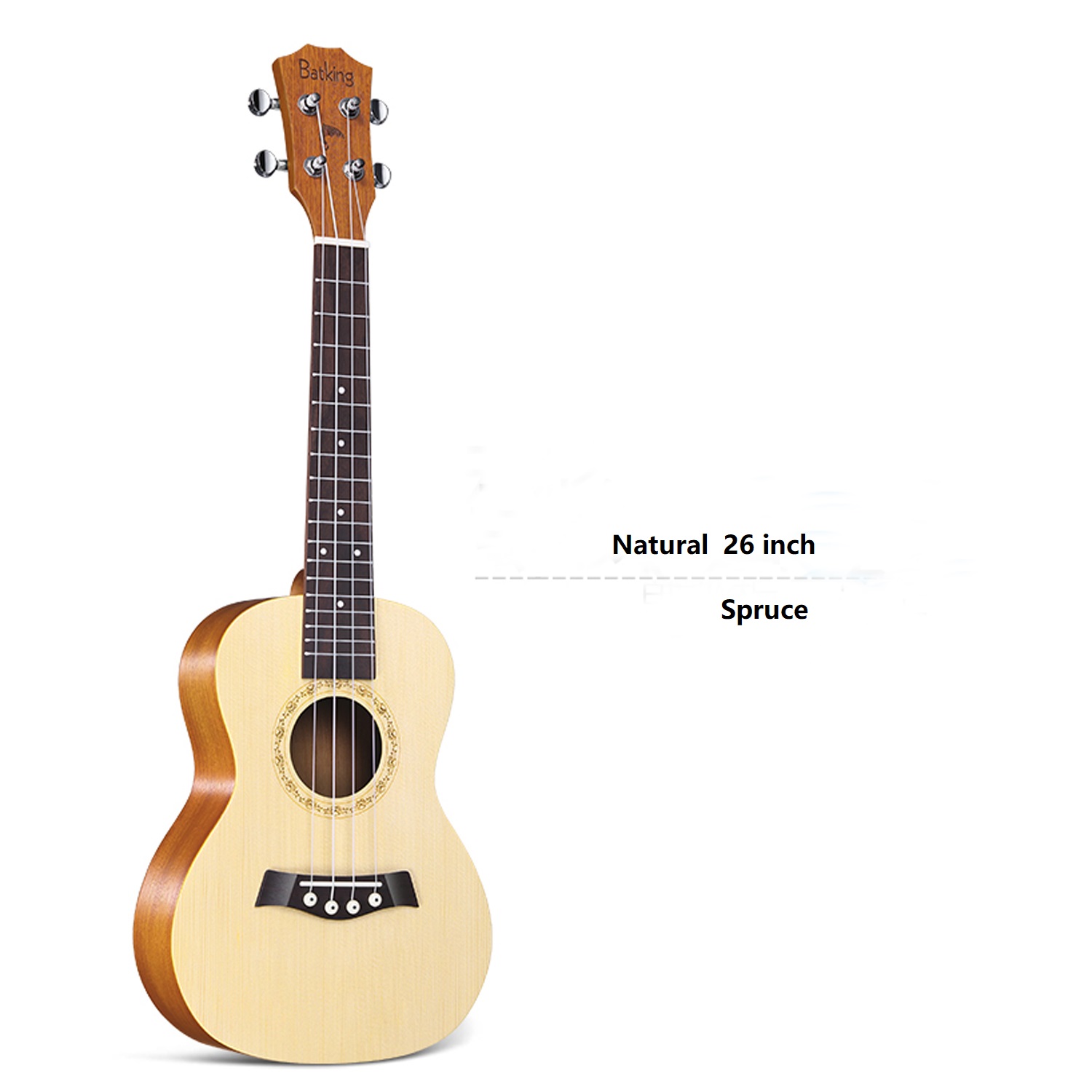 Ukulele Solid Top Spruce With Ukulele Accessories With Gig Bag Strap Nylon String Electric Tuner Picks(US 21 23 26)