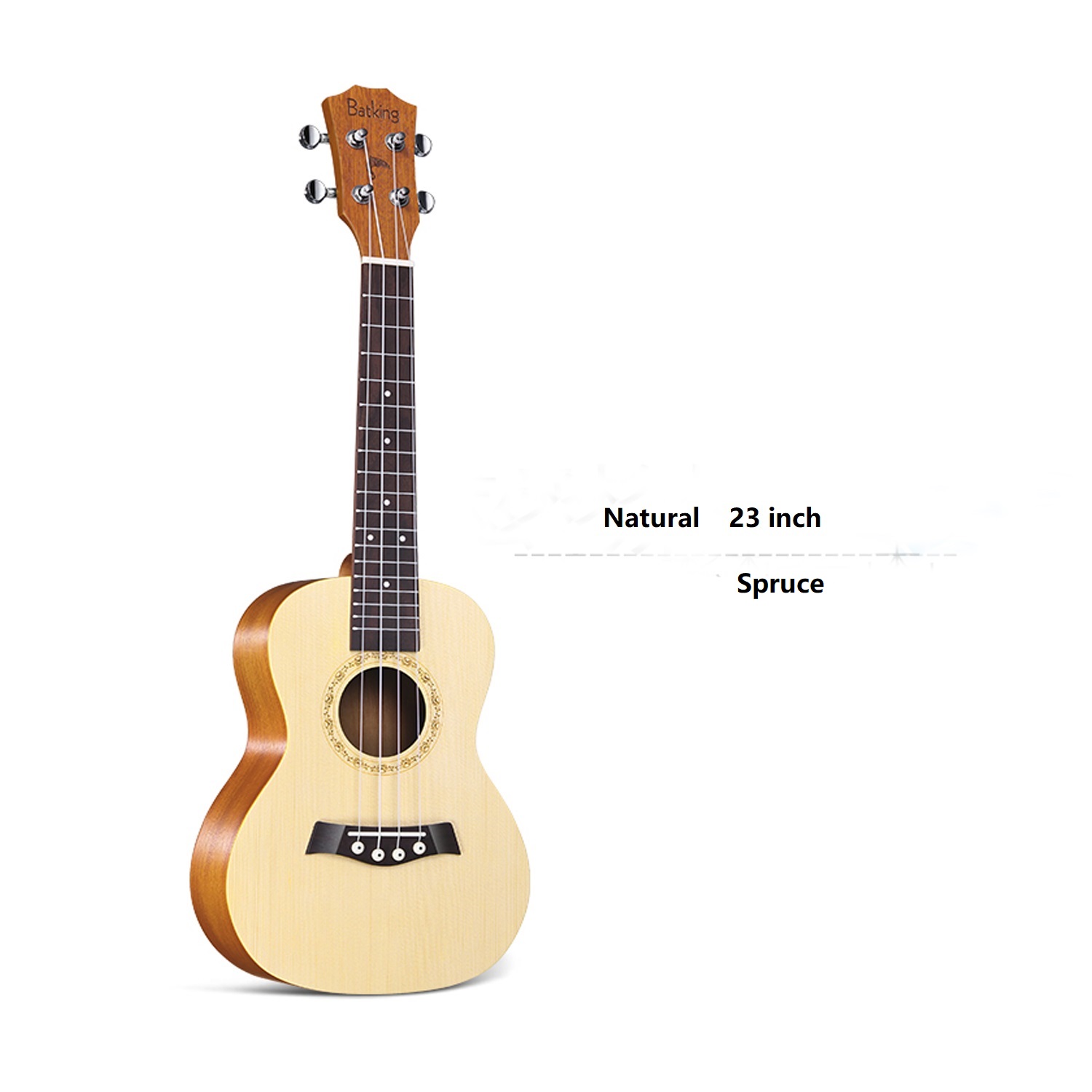 Ukulele Solid Top Spruce With Ukulele Accessories With Gig Bag Strap Nylon String Electric Tuner Picks(US 21 23 26)