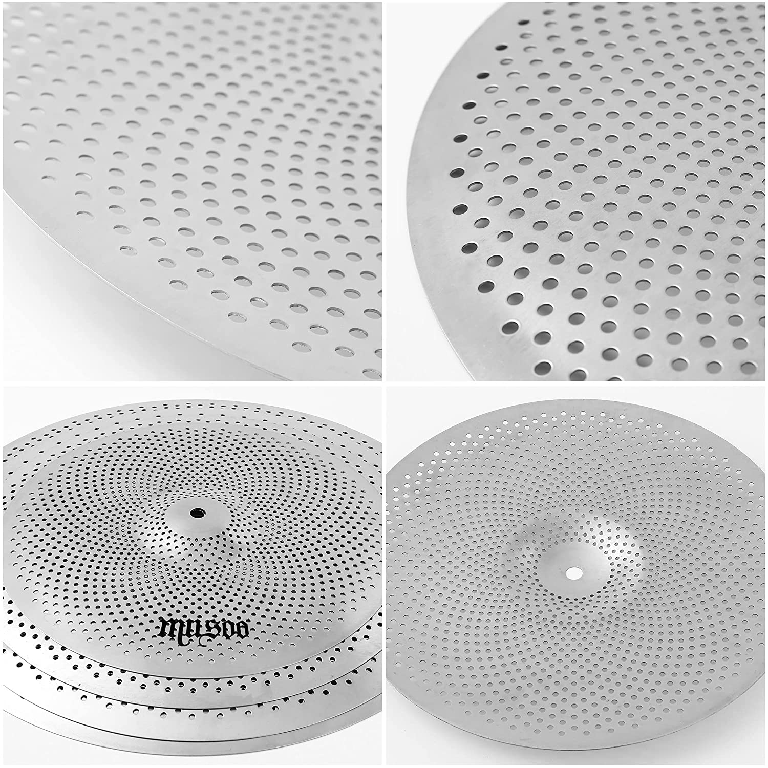 Musoo Low Volume Quiet Cymbals Set of 5 pcs for Practice CY01