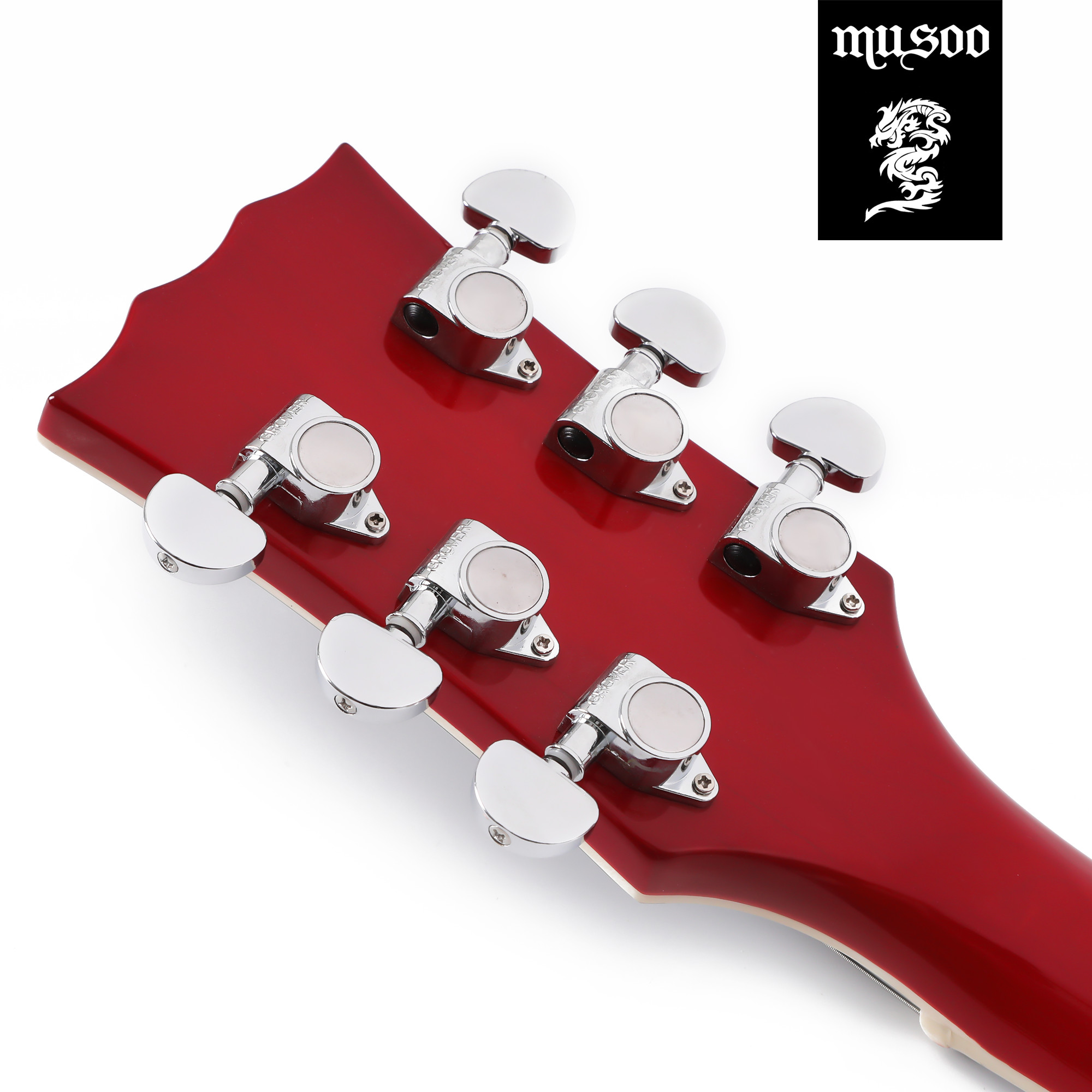 Musoo 335 style left hand Jazz Electric Guitar Flame Maple top Semi Hollow Body Chrome Hardware(EJ02)