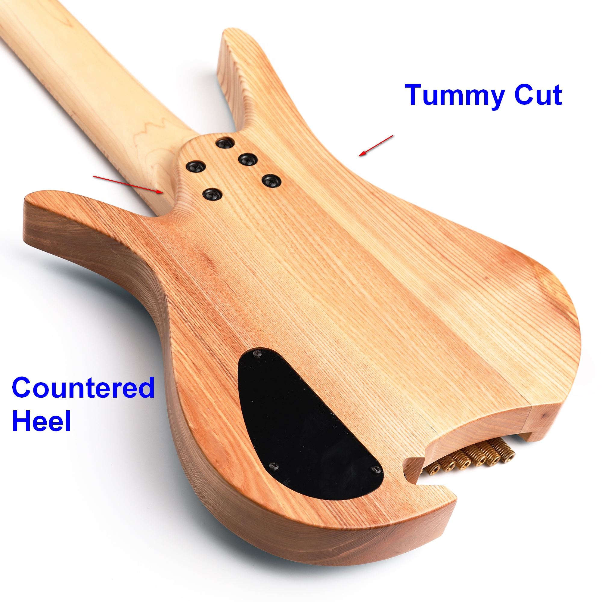 Batking 6 String Fanned Fret Headless Electric Travel Guitar with Multiscale Birdeyes Fingerboard Of Luminous Inlay(HF14)