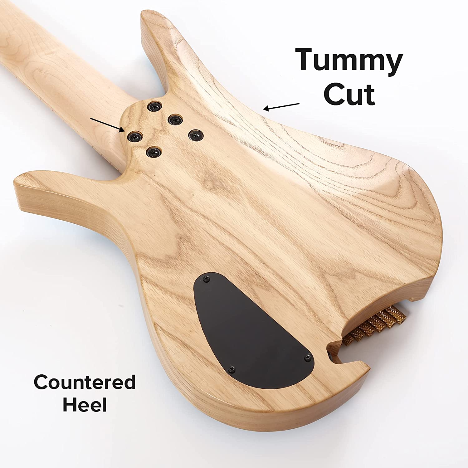 Batking 8 String Fanned Fret Headless Electric Travel Guitar with Multiscale Birdeyes Fingerboard Of Luminous Inlay(HF12)