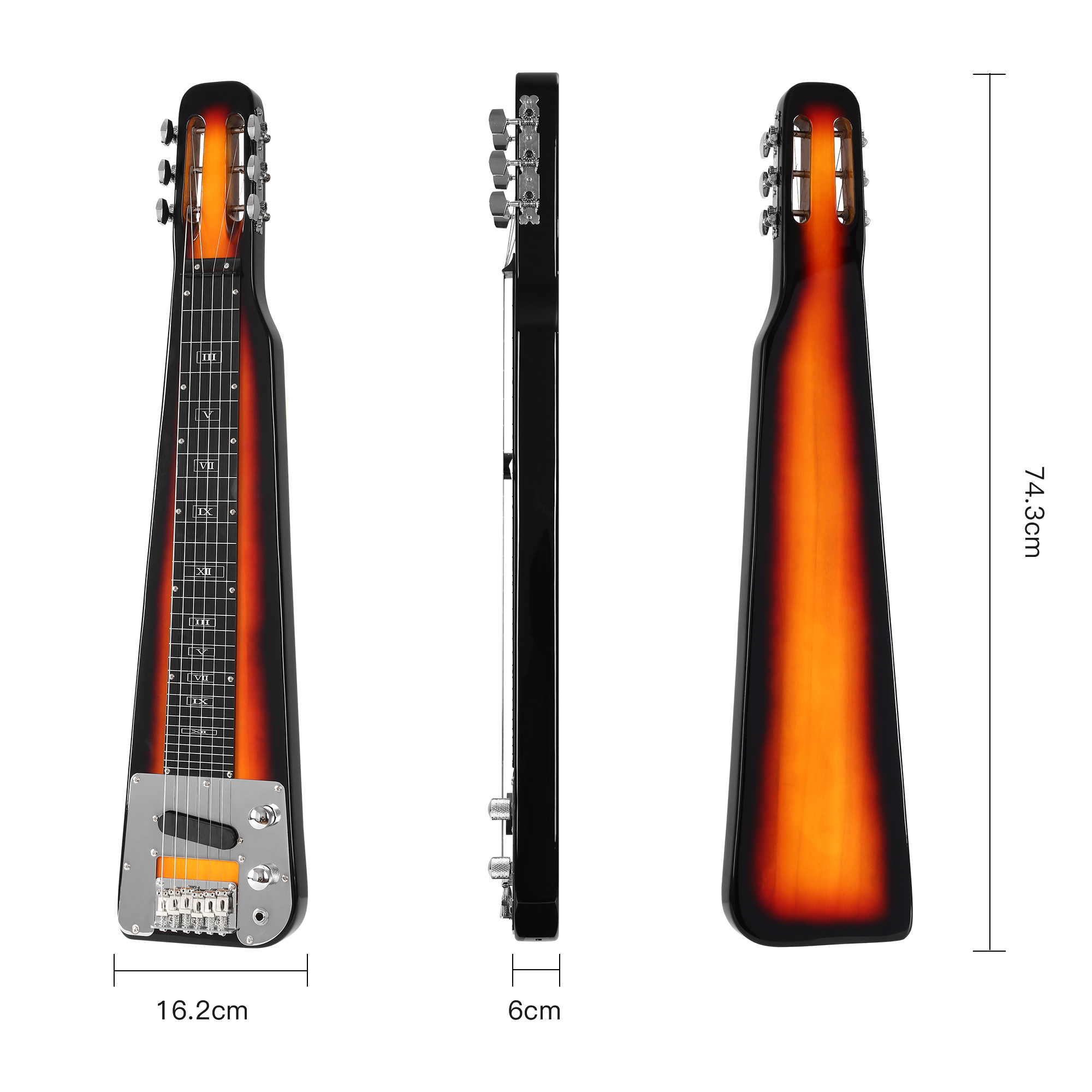 6 STRING SUNBURST ELECTRIC LAP STEEL GUITAR(LAP03)