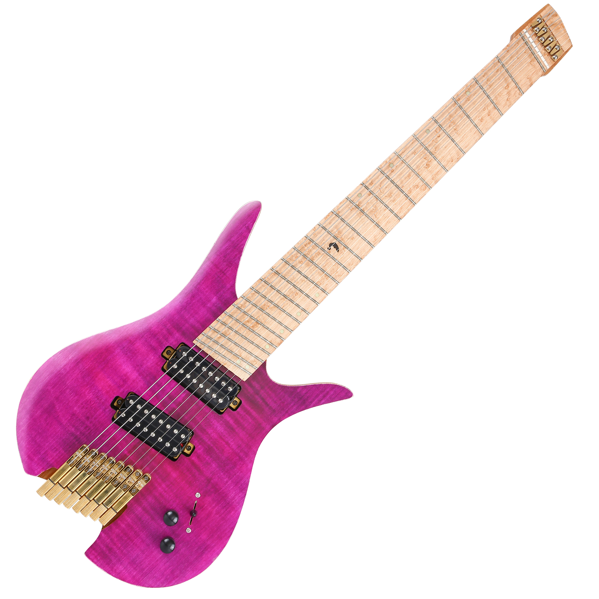 Batking 8 String Fanned Fret Headless Electric Travel Guitar with Multiscale Birdeyes Fingerboard Of Luminous Inlay HF15