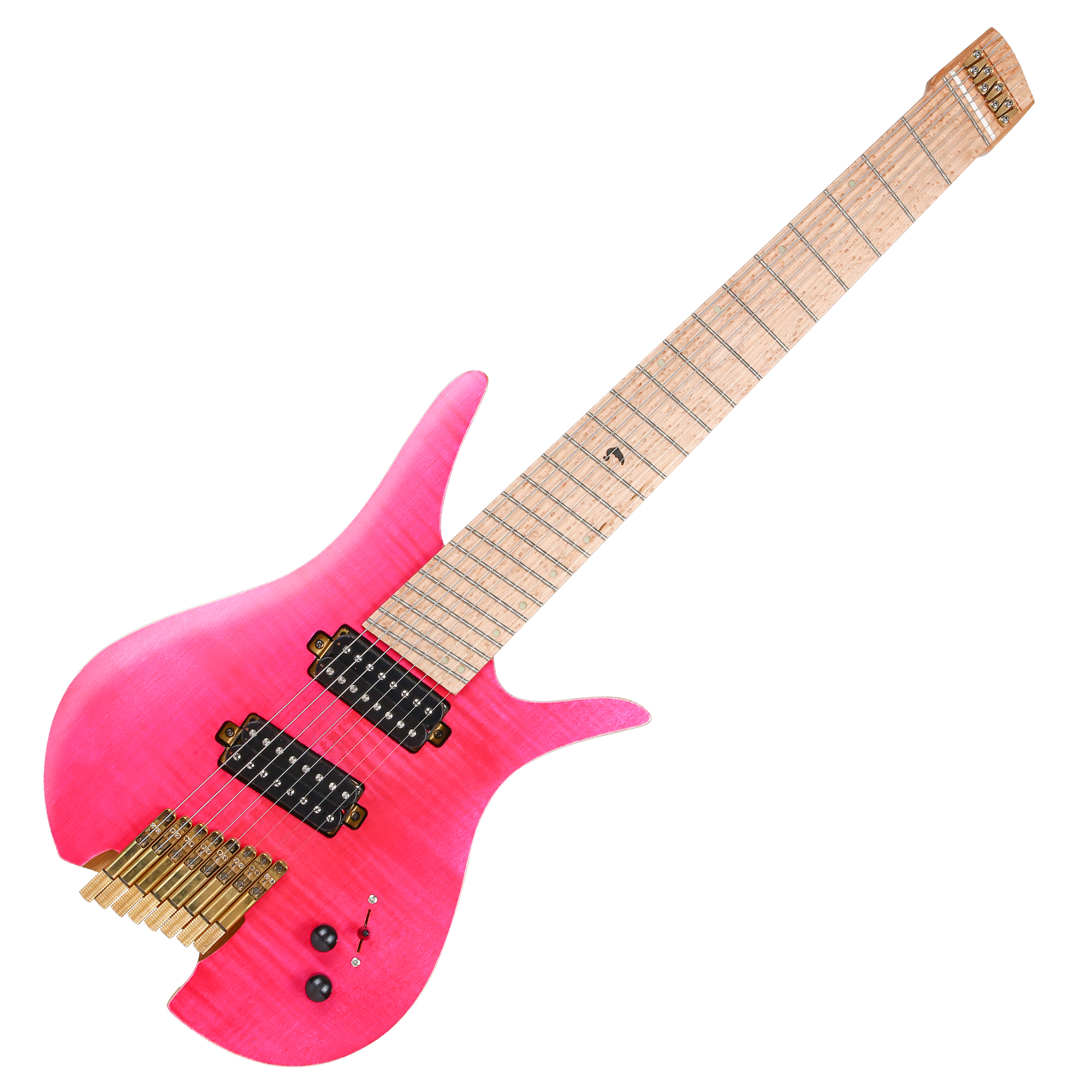 Batking  8 String  Fanned Fret Headless Electric Travel Guitar with Multiscale Birdeyes Fingerboard  Of Luminous Inlay(HF07)