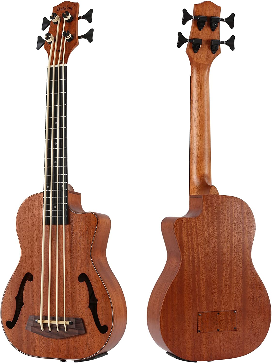 Batking Fretted Ubass 30 inch Baritone Electric Ukulele Bass Electric Acoustic Bass Ukulele Wtih Gig Bag(UBB03 F)