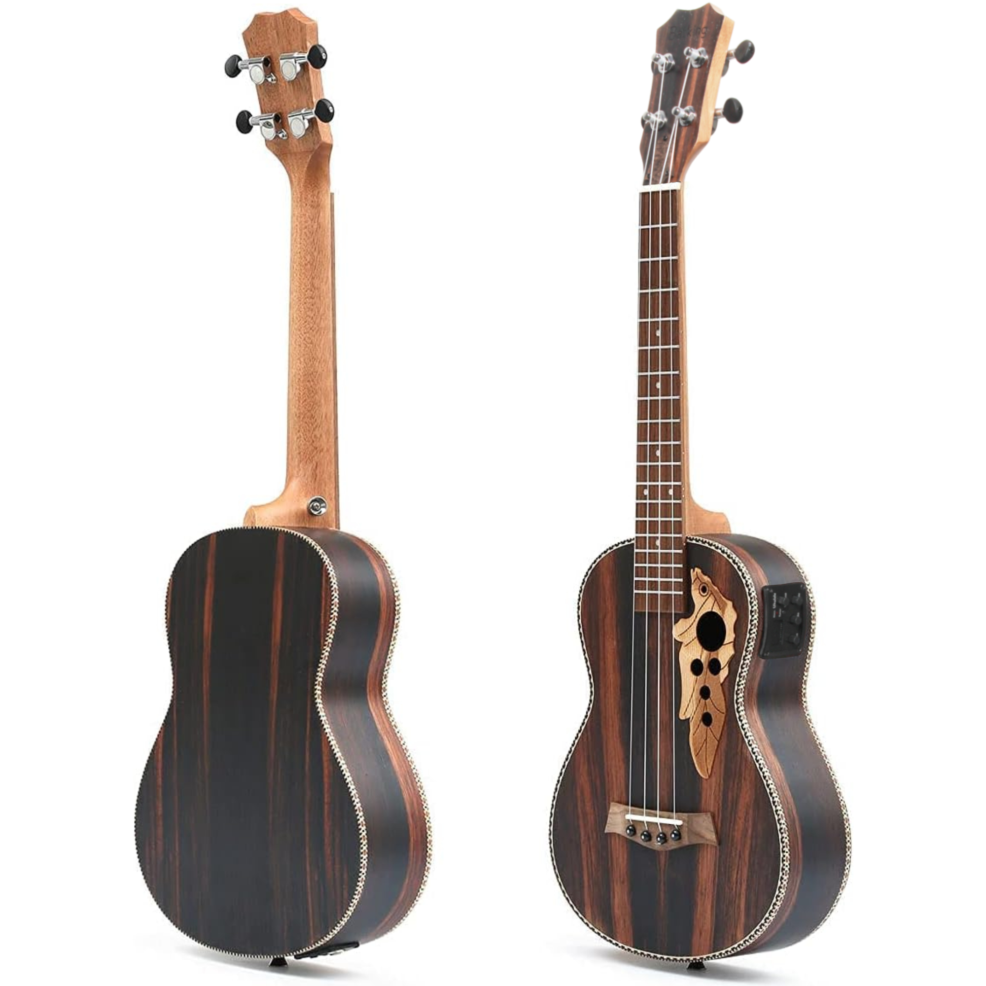 Batking Tenor Ukulele for Left Hand 26 Inch All Blackwood Acoustic Electirc Ukelele Kit with Truss Rod with EQ with Gig Bag(U4L)