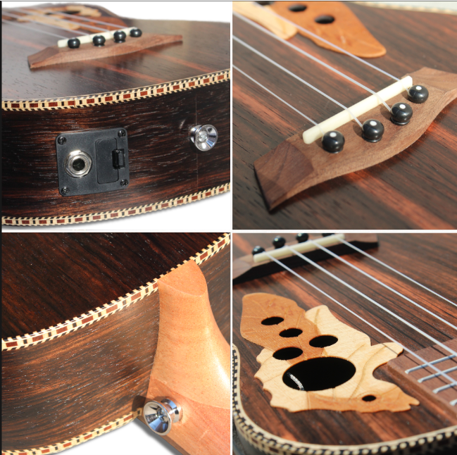 Batking Tenor Ukulele for Left Hand 26 Inch All Blackwood Acoustic Electirc Ukelele Kit with Truss Rod with EQ with Gig Bag(U4L)