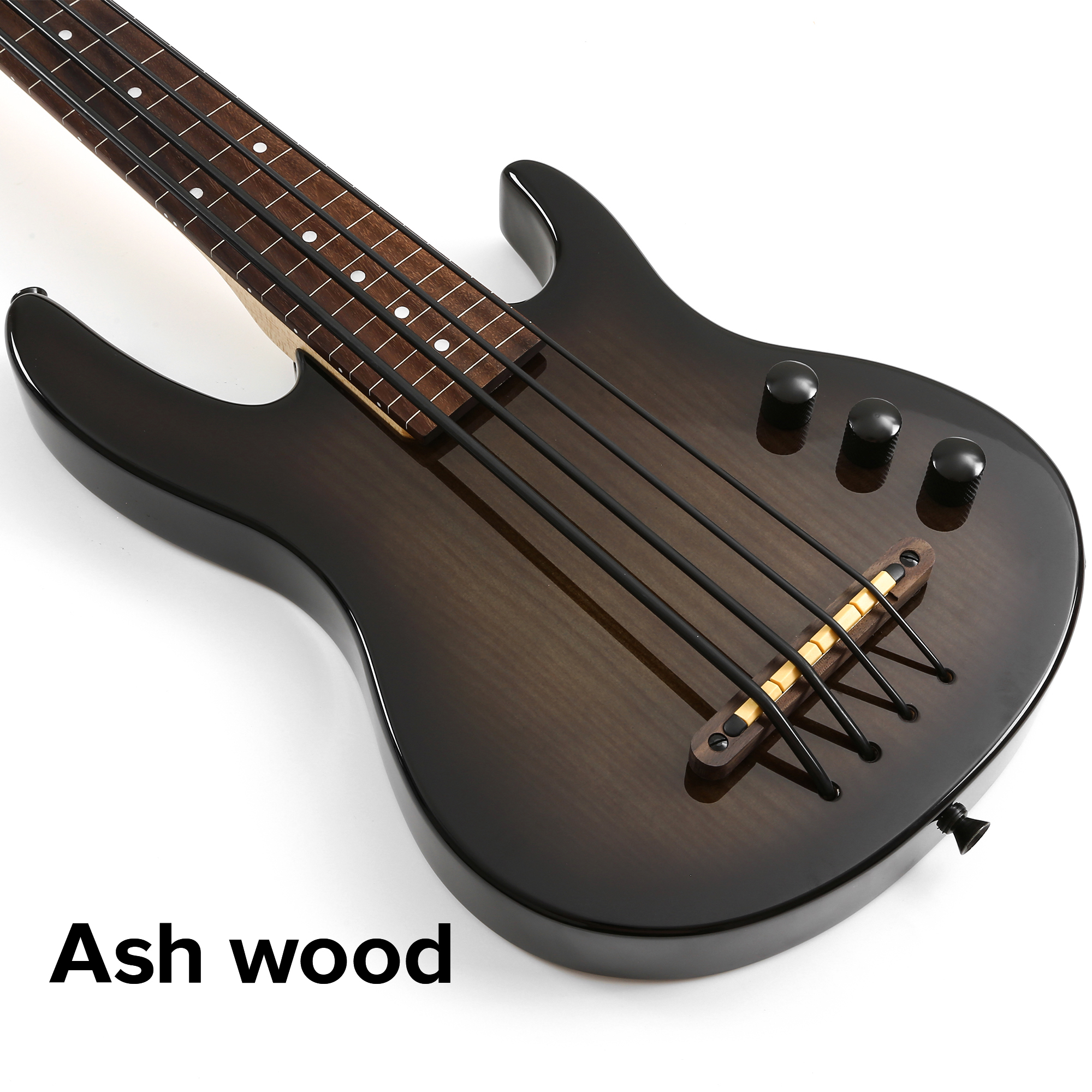 MiNi 4string only fret line ukulele electric bass without fret with black color (UBB 004)