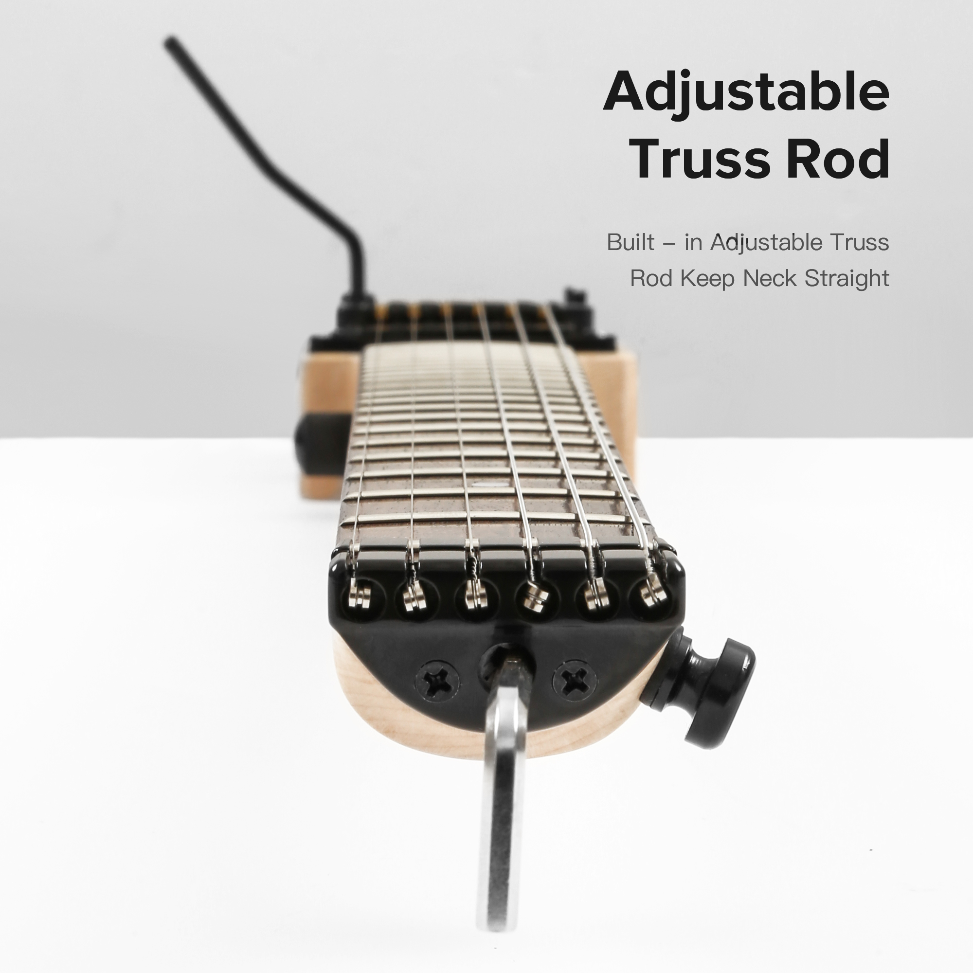 Travel Electric Guitar Headless 6 String Guitar One piece Canada maple neck through body design Double Locking Tremolo(TGH 02)