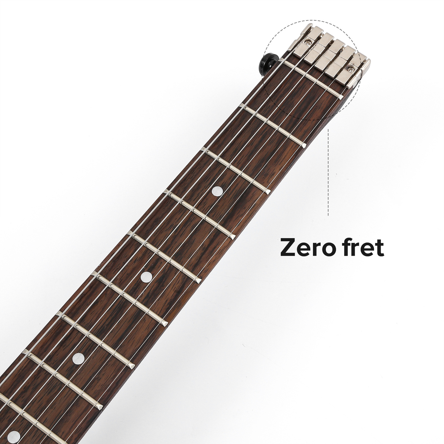 Travel Electric Guitar Headless 6 String Guitar One piece Canada maple neck through body design Double Locking Tremolo(TGH 01)