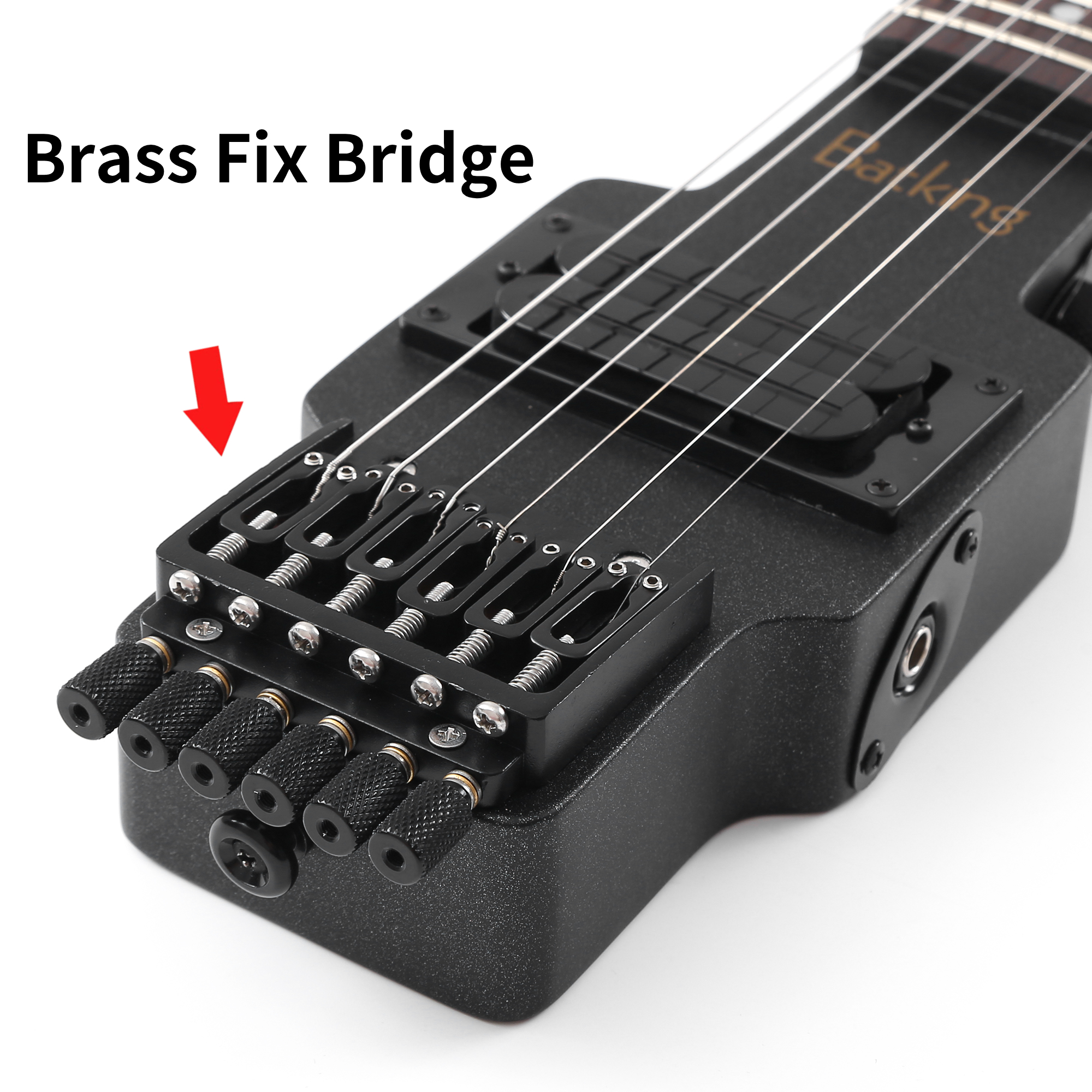 Travel Guitar Electric Headless Guitar 6 Strings One piece Canada Maple Neck Through Body Design Brass Fix Bridge with Gigbag(TGH 03)