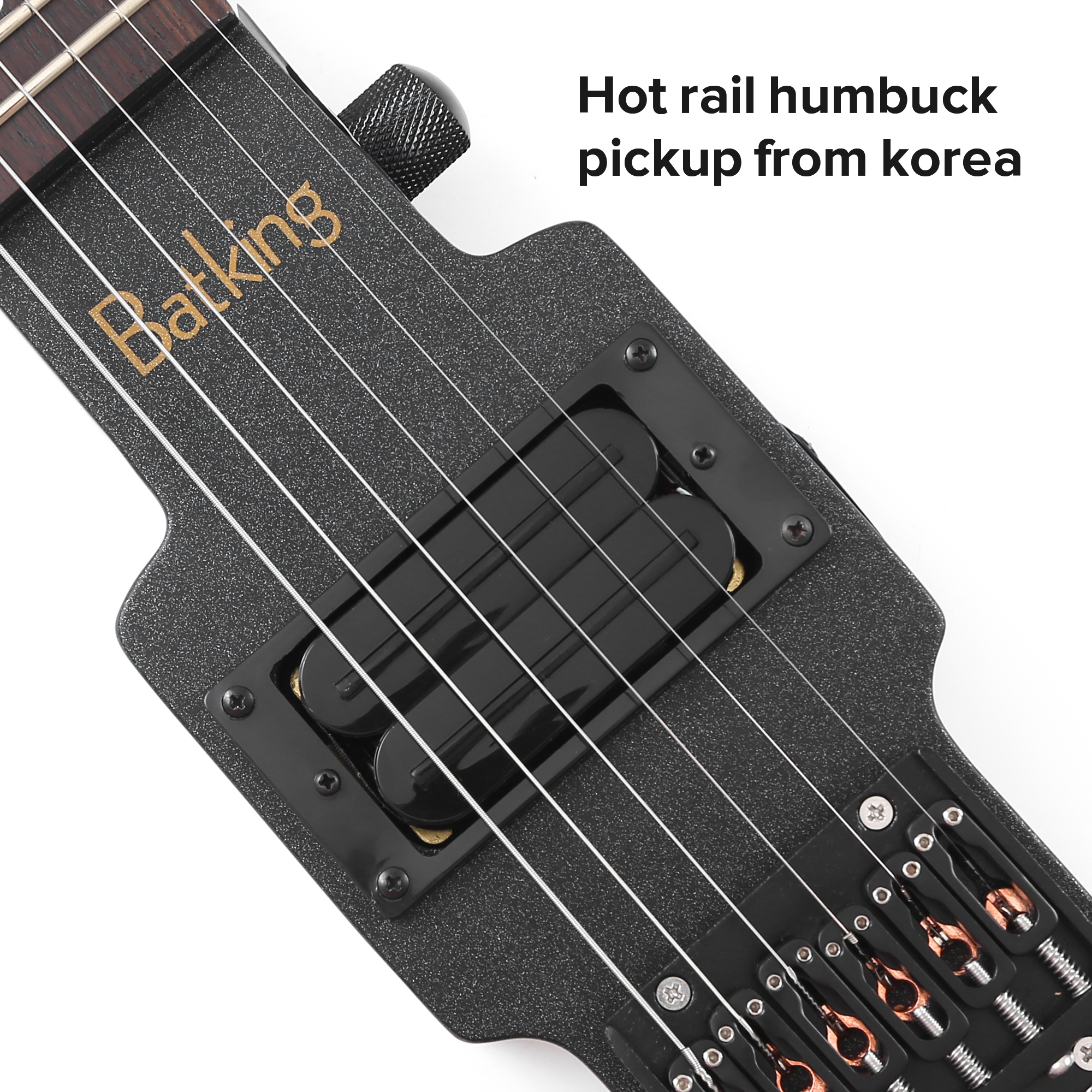 Travel Guitar Electric Headless Guitar 6 Strings One piece Canada Maple Neck Through Body Design Brass Fix Bridge with Gigbag(TGH 03)