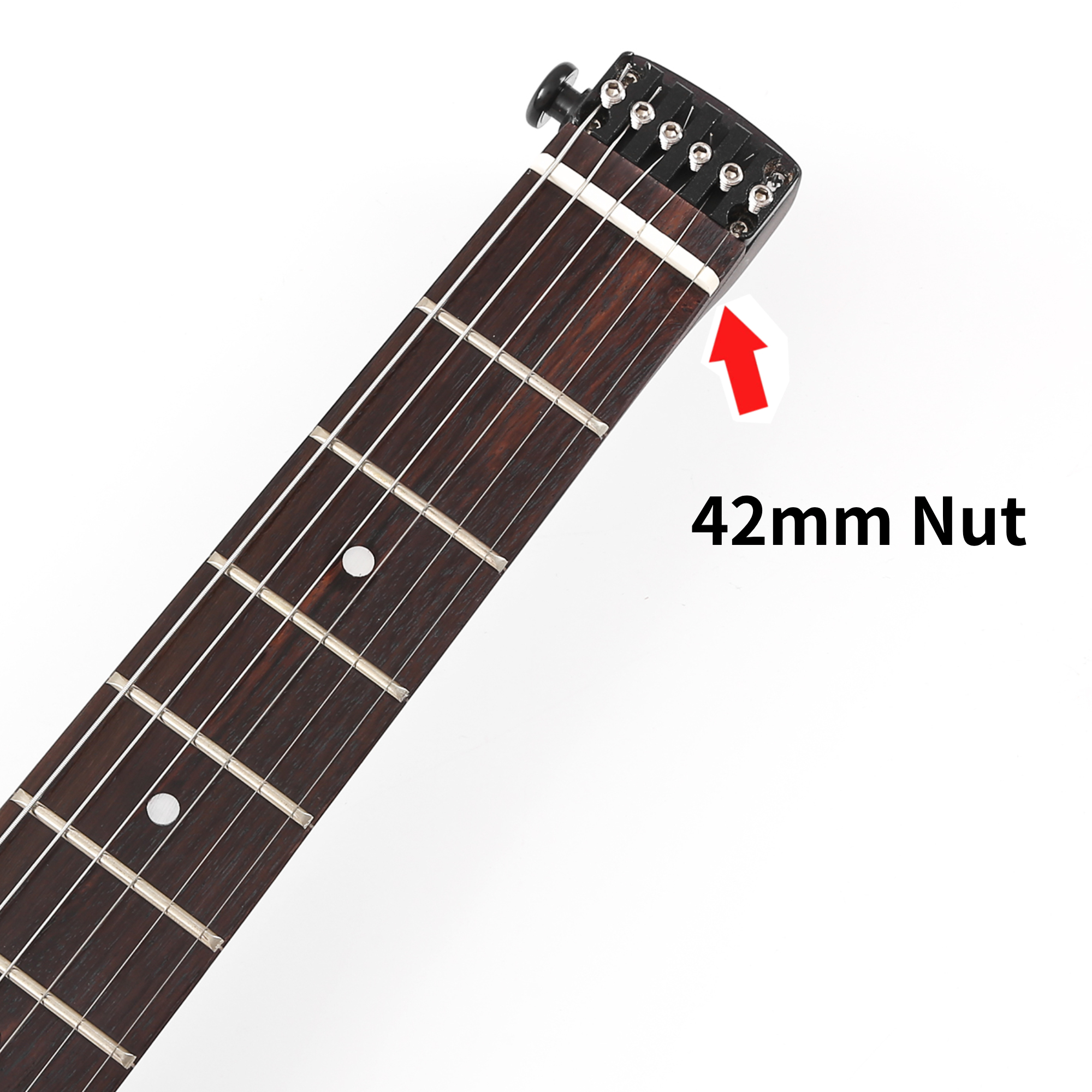 Travel Guitar Electric Headless Guitar 6 Strings One piece Canada Maple Neck Through Body Design Brass Fix Bridge with Gigbag(TGH 03)