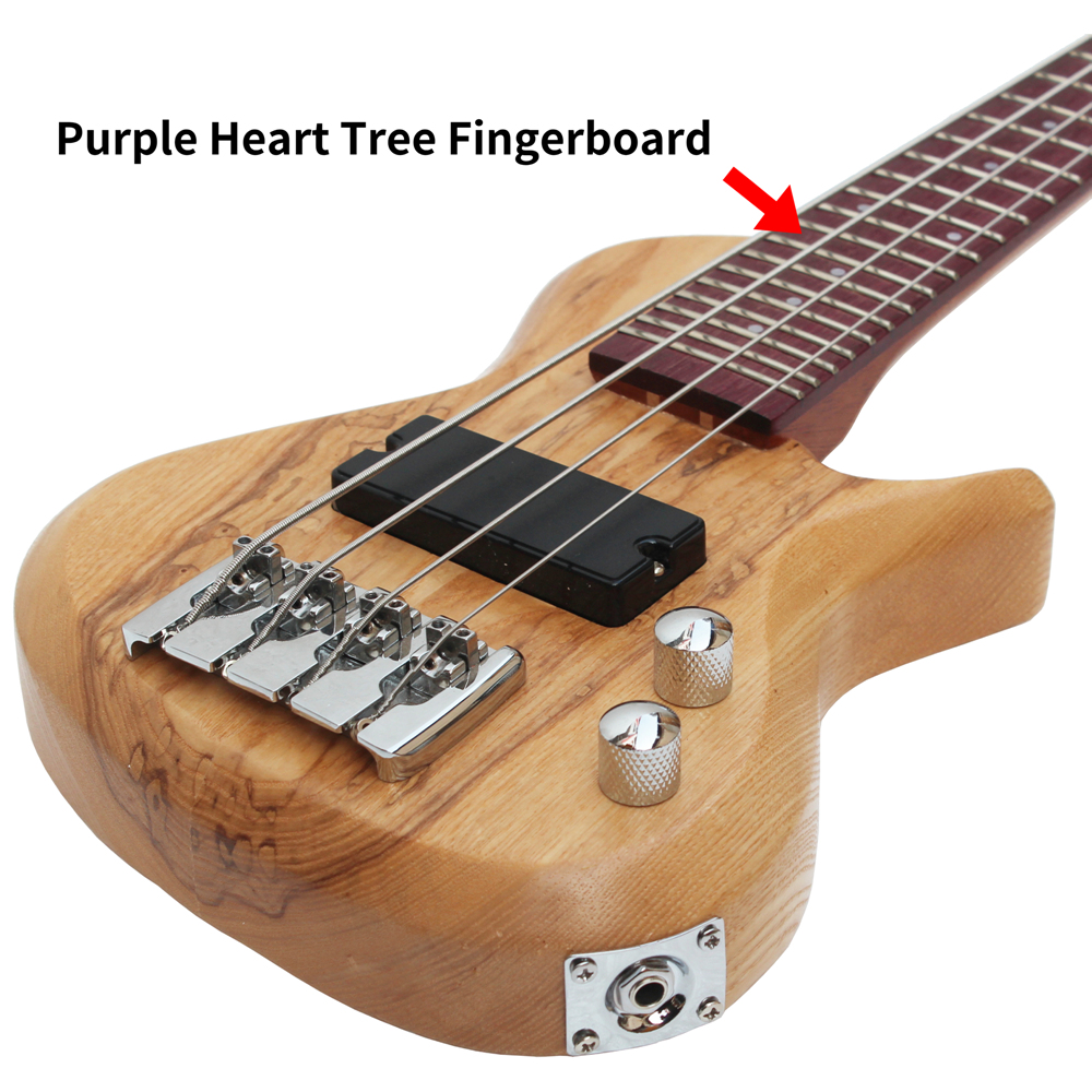 Batking Travel Mini Bass Electric Ubass 4 String Fretted Bass Ukelele with Gig bag(UB01)
