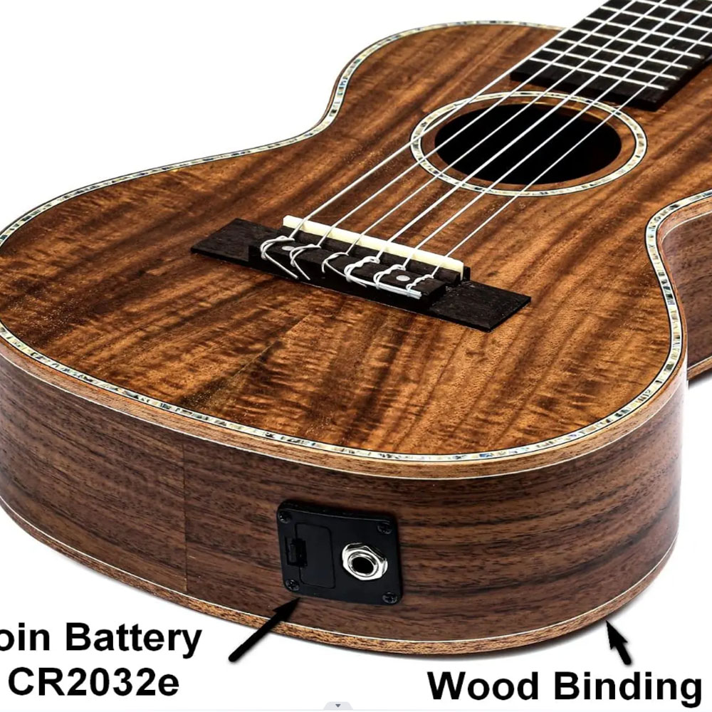 Batking Guitalele 28 inch Acoustic 6 Strings Electric Guitar Ukulele Mini Travel Guitarlele KOA Wood Ukelele with Gig bag UKG01