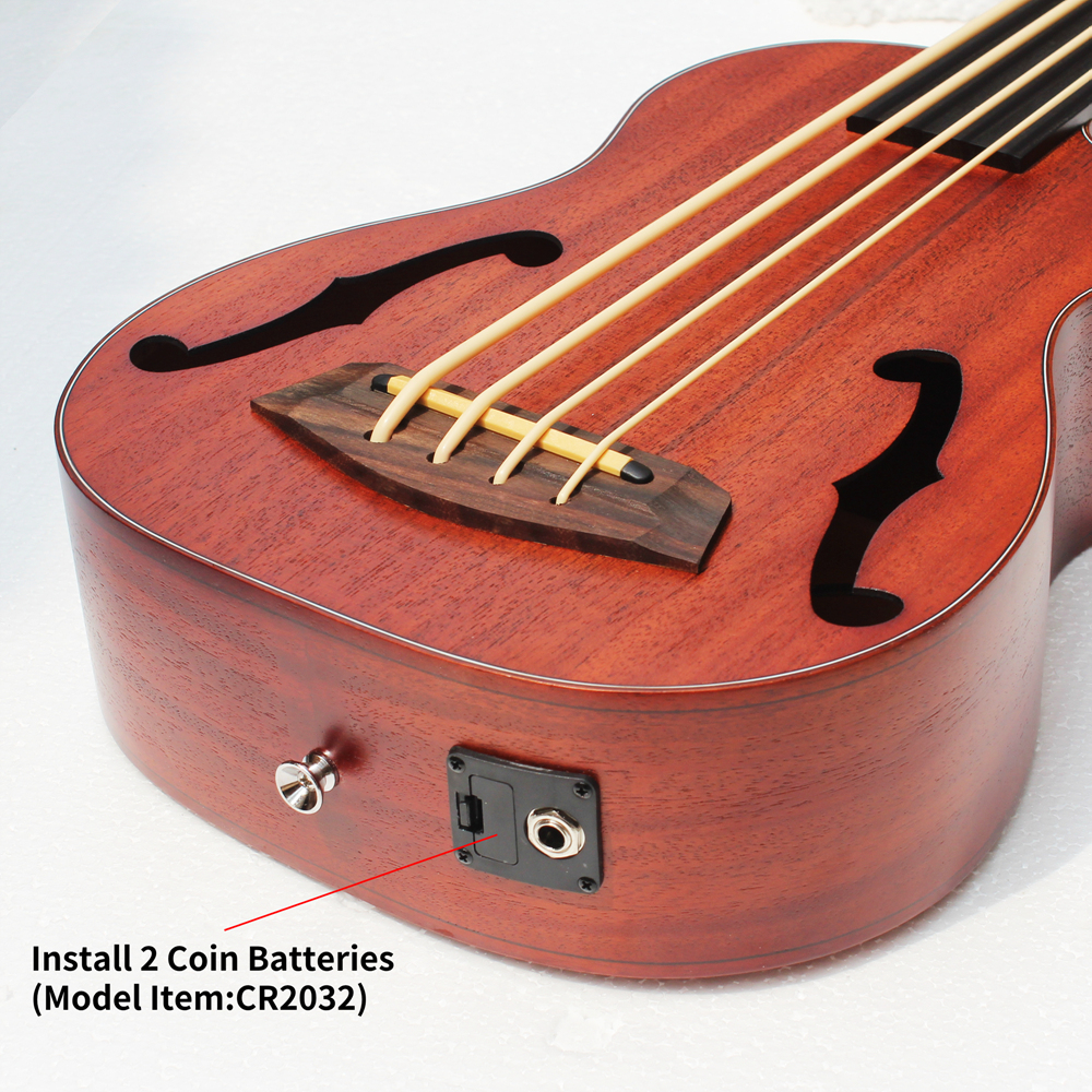 Batking Fretted Ubass 30 inch Baritone Electric Ukulele Bass Electric Acoustic Bass Ukulele Wtih Gig Bag (UBB04 F)