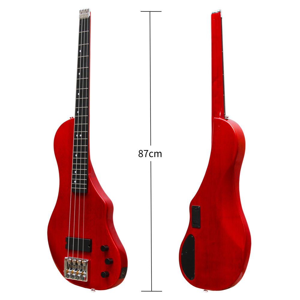 Batking Travel Bass Guitar Headless Electric Bass 4 Strings in Sunbrust