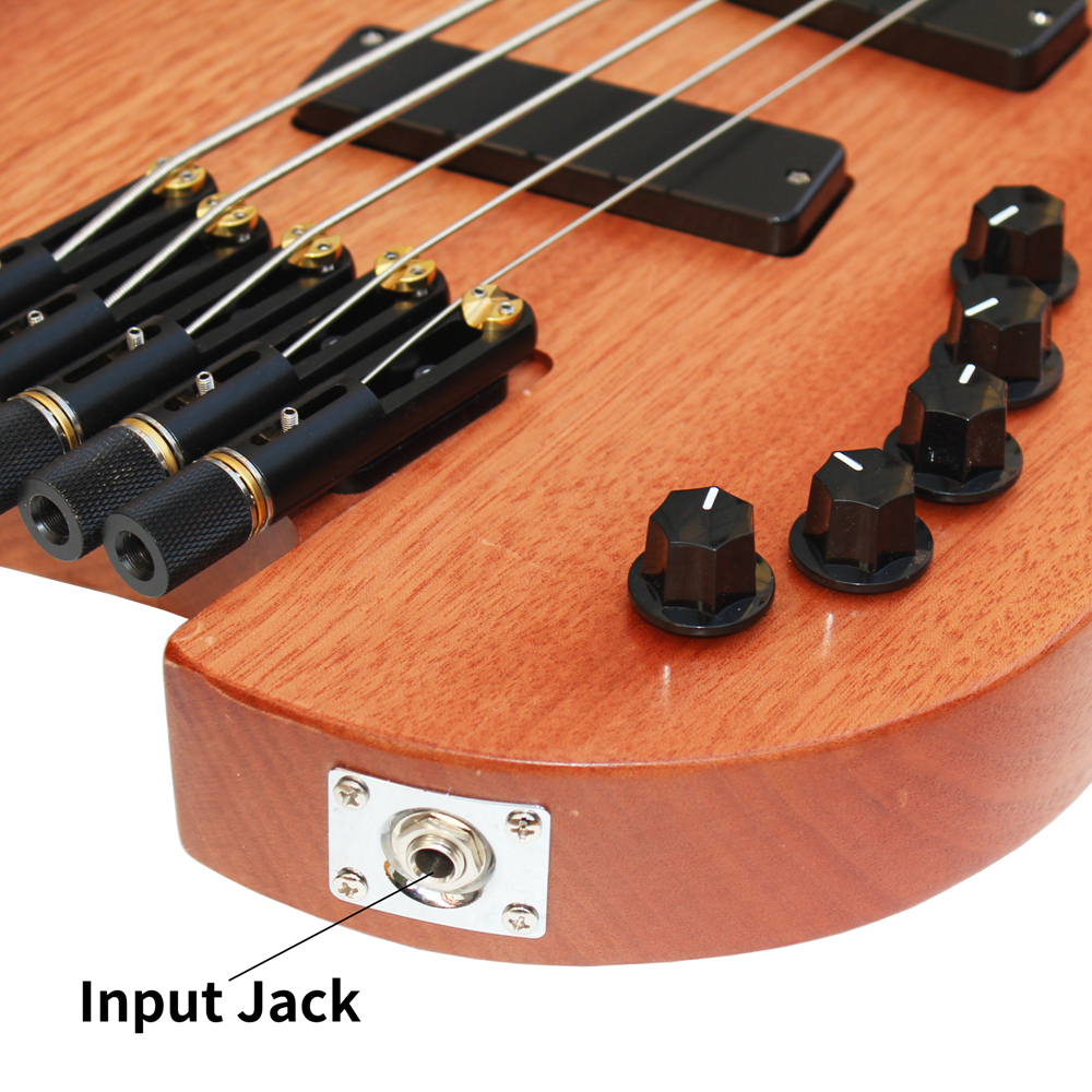 Travel Electric Bass Guitar Headless 5 String Fanned Fret Electric Bass