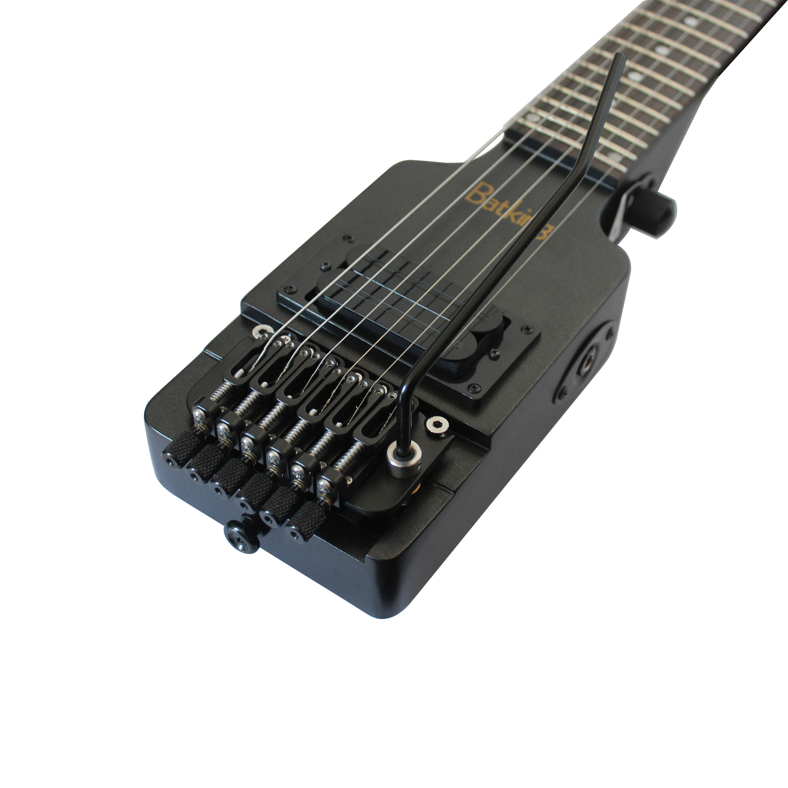 Travel Electric Guitar Headless 6 Strings Guitar One piece Canada Maple Neck Through Body Design Brass Fix Bridge with Gigbag(TGH 04)