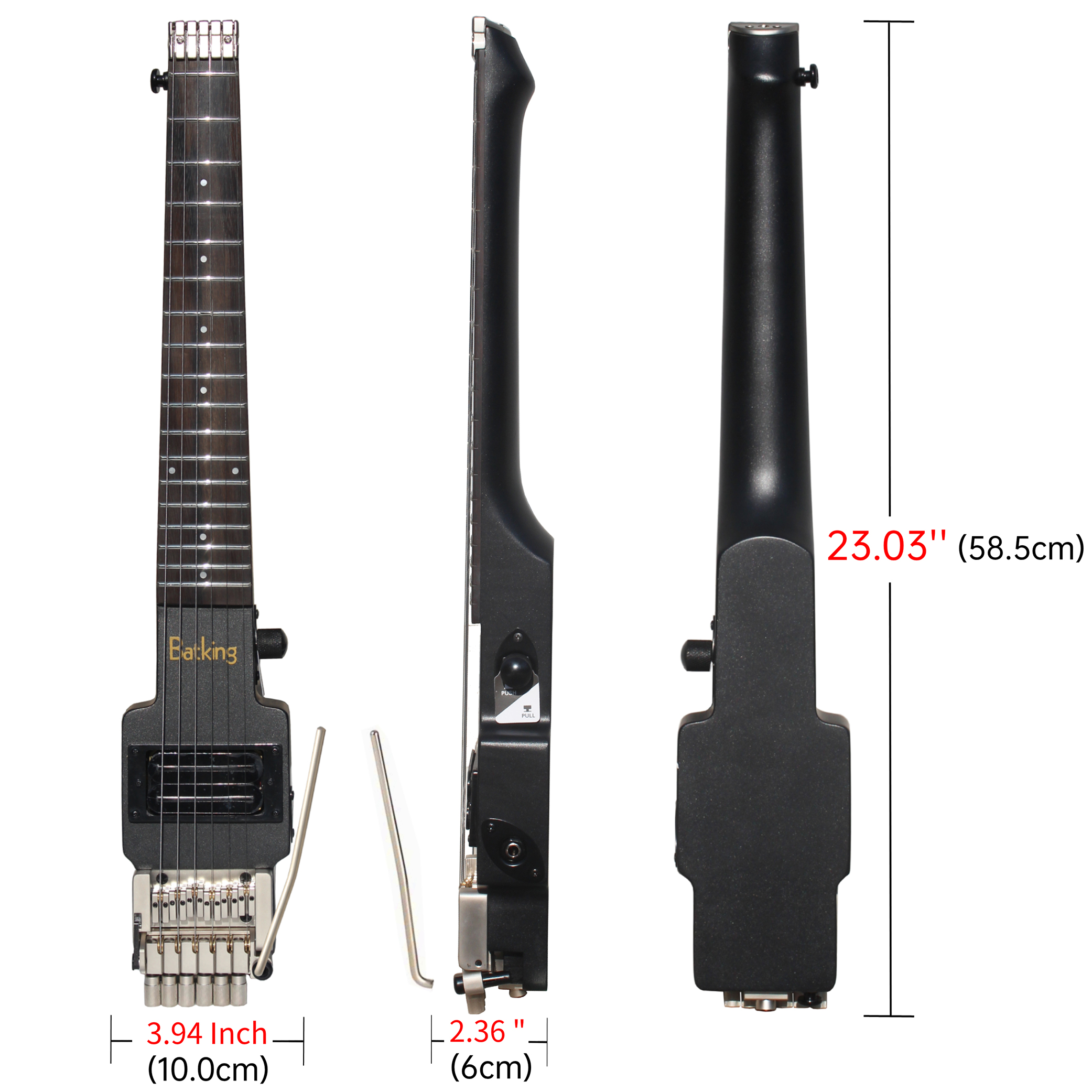 Electric Mini Travel Headless Guitar With Tremolo Canadian Maple Body With Padded Bag Push Pull Switch(TGH 05)