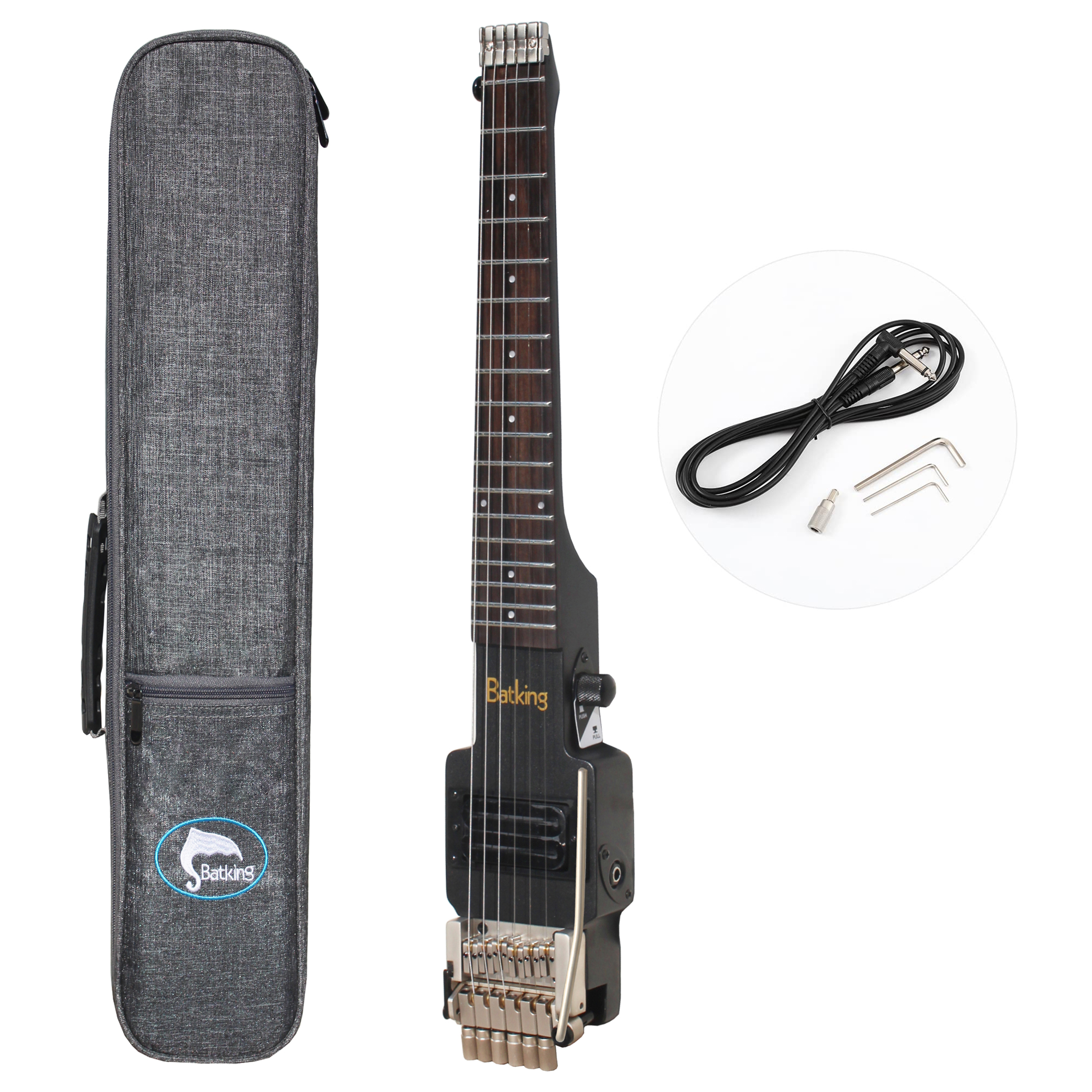 Electric Mini Travel Headless Guitar With Tremolo Canadian Maple Body With Padded Bag Push Pull Switch(TGH 05)