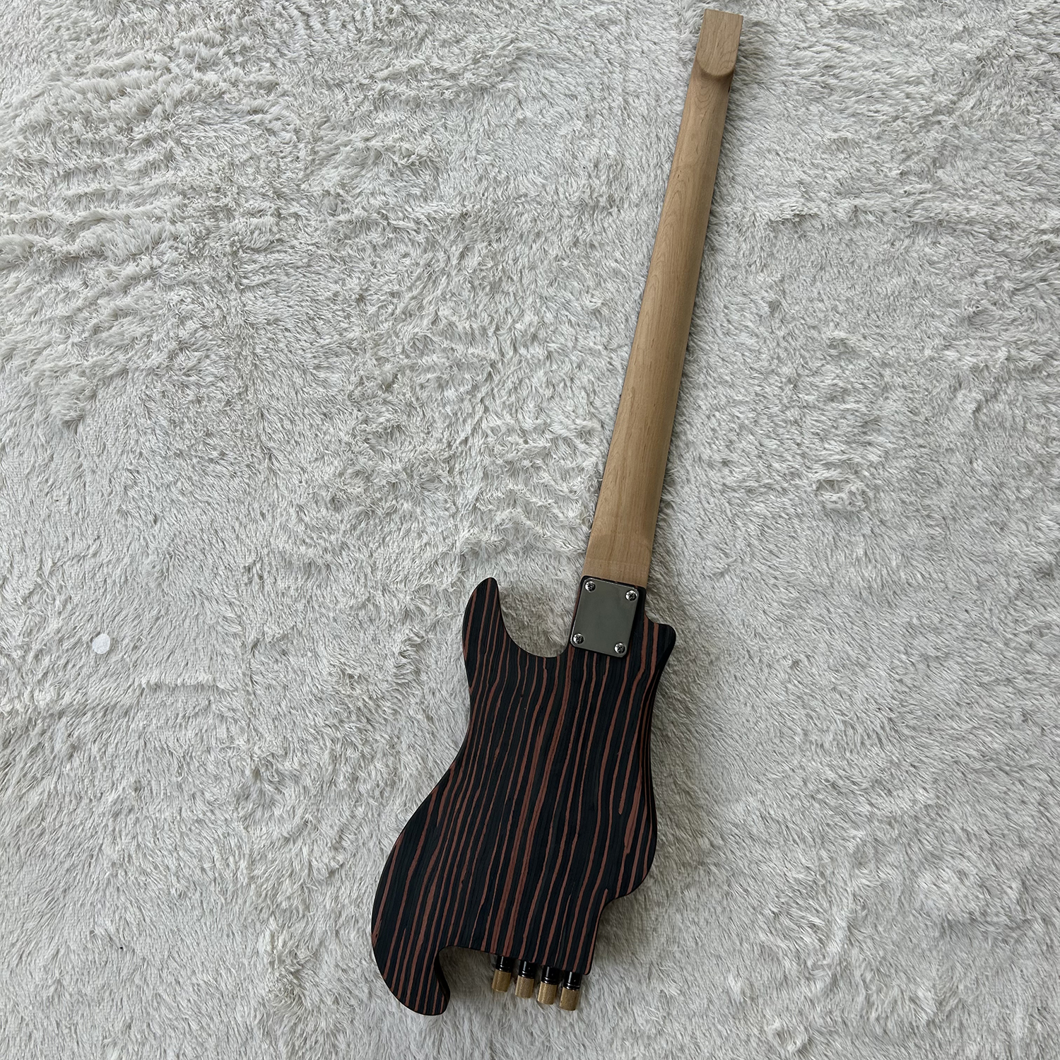 Electric Bass Headless Bass Zebra Wood Body 4 String Bass