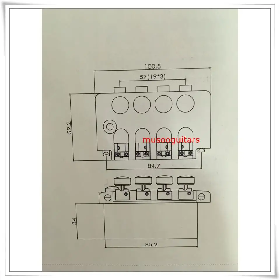 Electric 4string bass Locking Tremolo Bridge in Chrome from korea