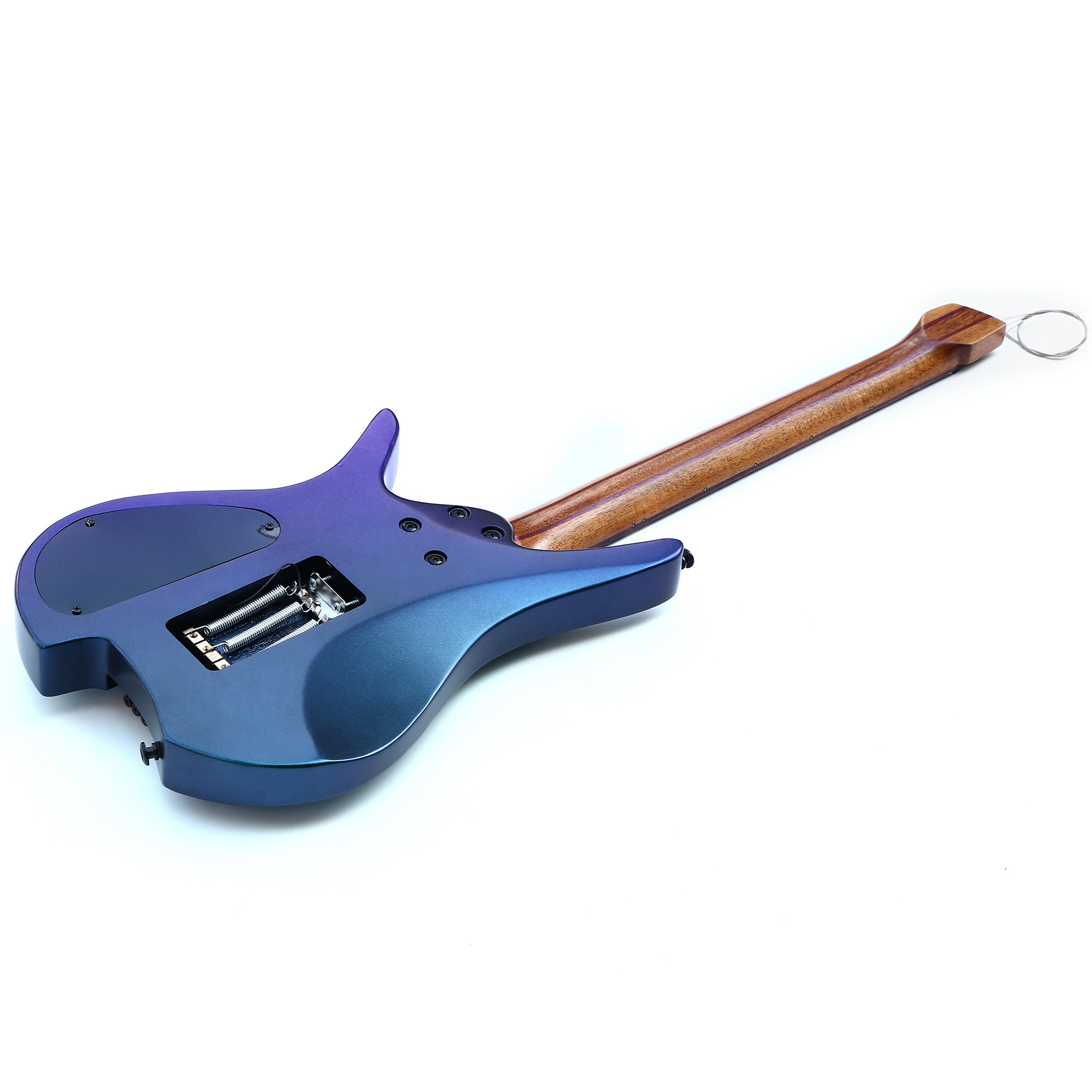 Electric Travel Headless Guitar 6 String Double Locking Tremolo Chameleon Finish with Gigbag(TCH02)