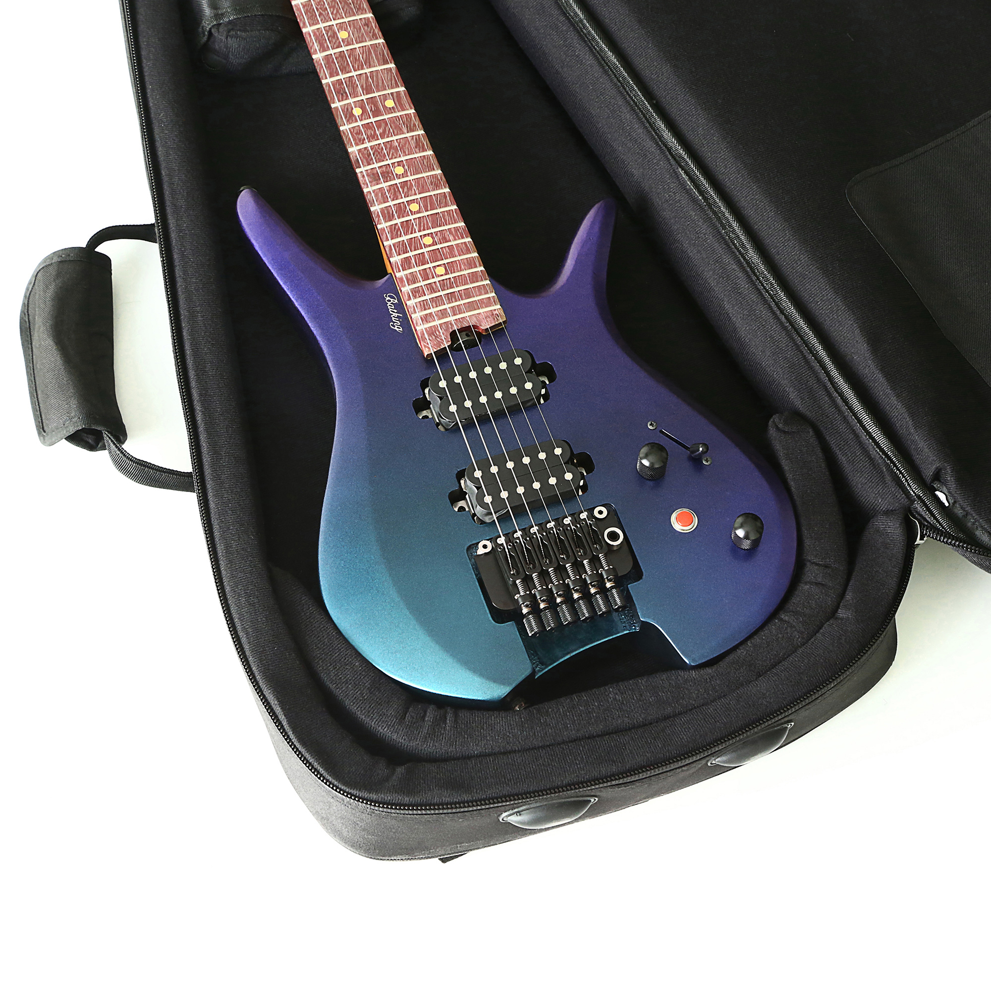 Electric Travel Headless Guitar 6 String Fix bridge Chameleon Finish with Gigbag(TCH01)