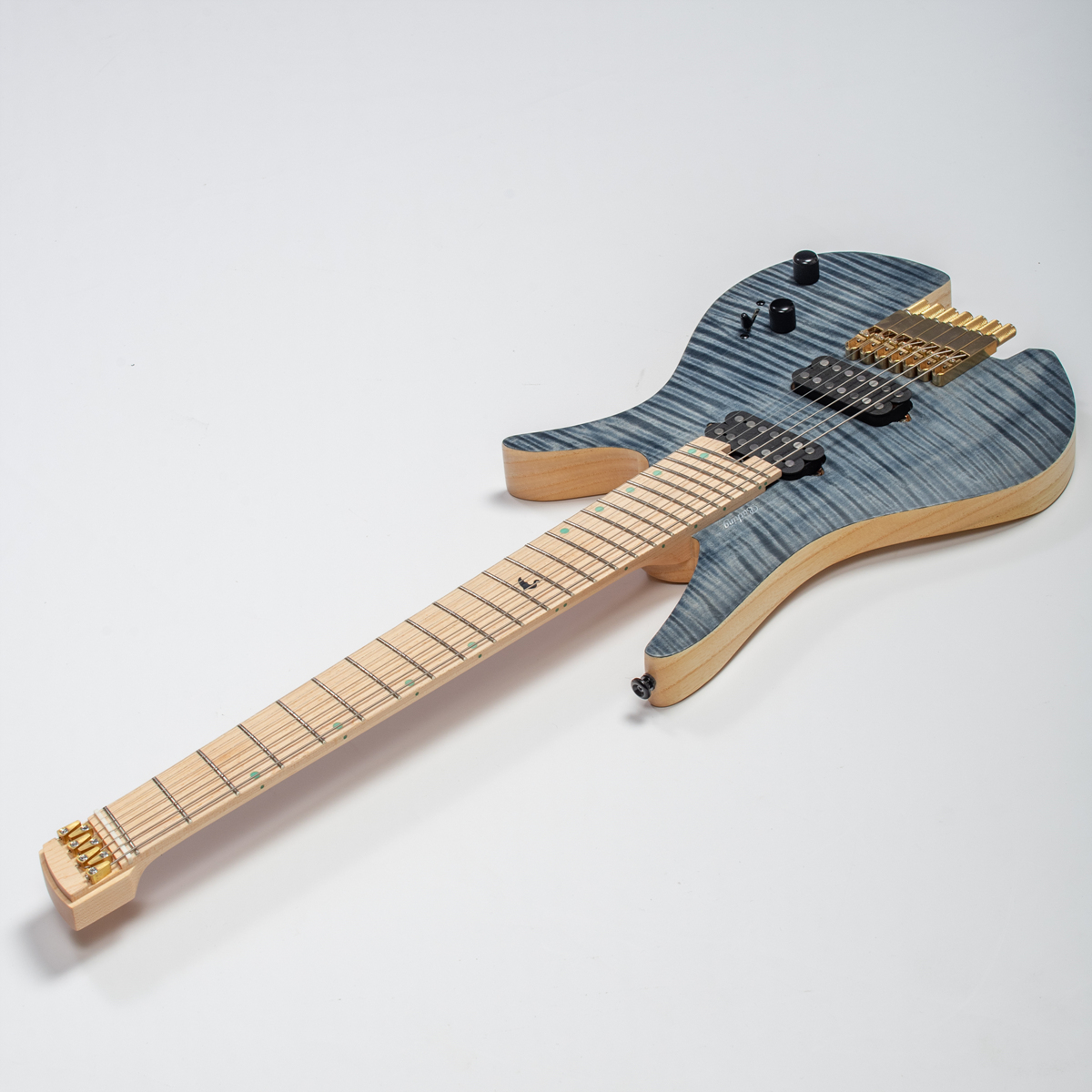 Batking 7 String Fanned Fret Headless Electric Travel Guitar with Multiscale Birdeyes Fingerboard Of Luminous Inlay