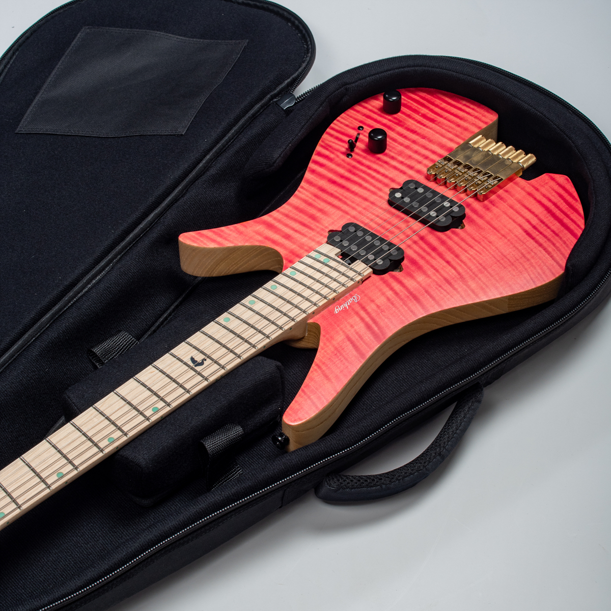 Batking 6 String Fanned Fret Headless Electric Travel Guitar with Multiscale Birdeyes Fingerboard Of Luminous Inlay