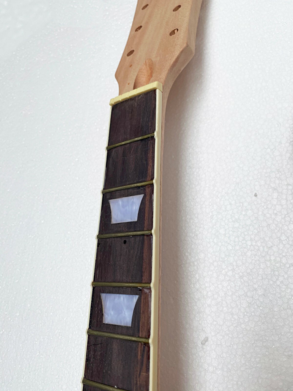 Project Unfinish Electric Guitar KIT Nibs On Fret with All The Parts