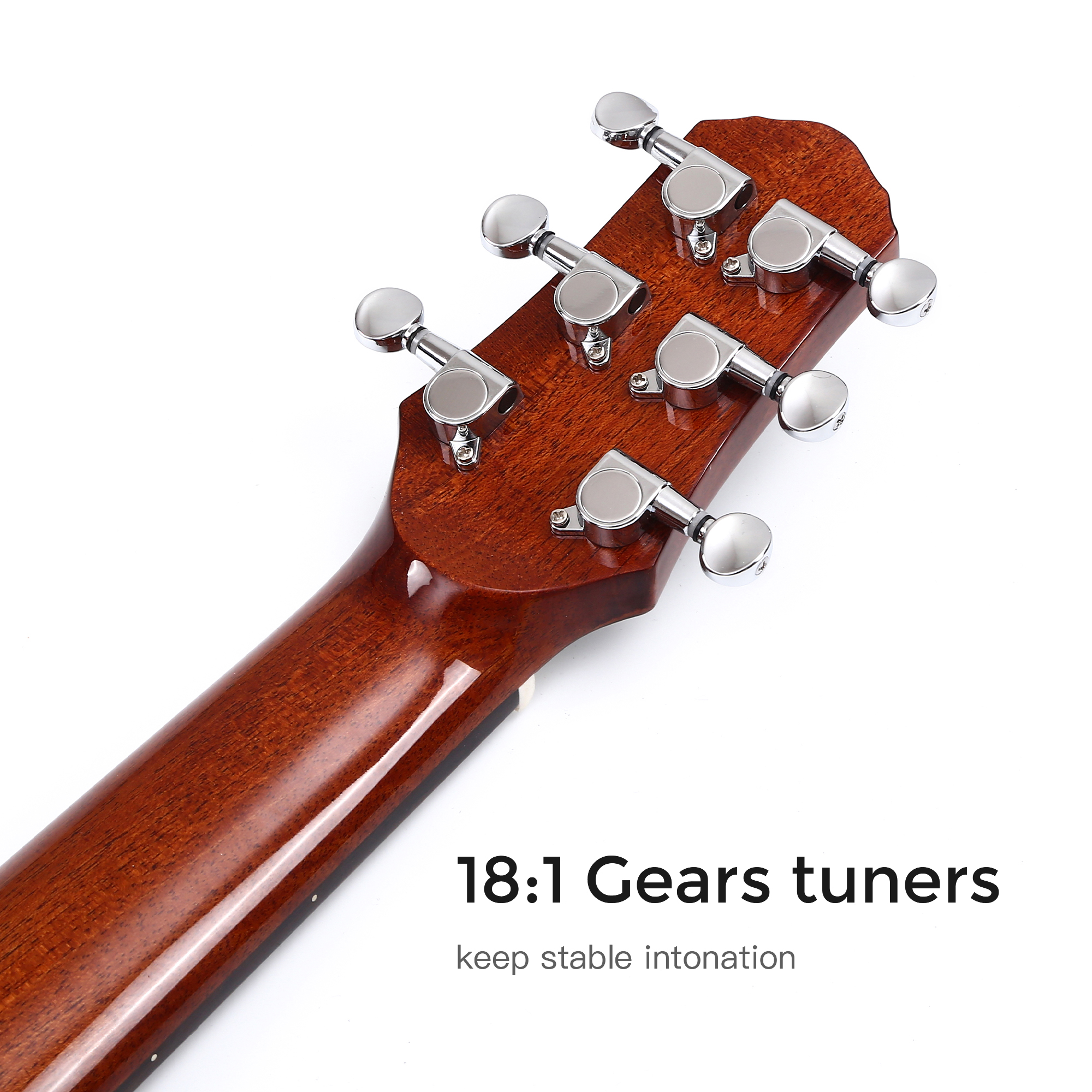 30inch Solid Mahogany Top Mini Acoustic Guitar High Tone Travel Guitar With Gigbag