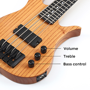 Batking Mini Ukulele Bass Electric Ubass 4 String Fretted Bass Ukelele