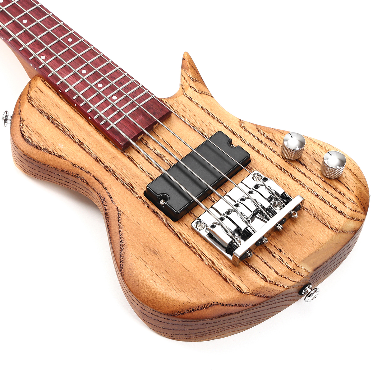 Batking Travel Mini Bass Electric Ubass 4 String Fretted Bass Ukelele with Gig bag(UB01)