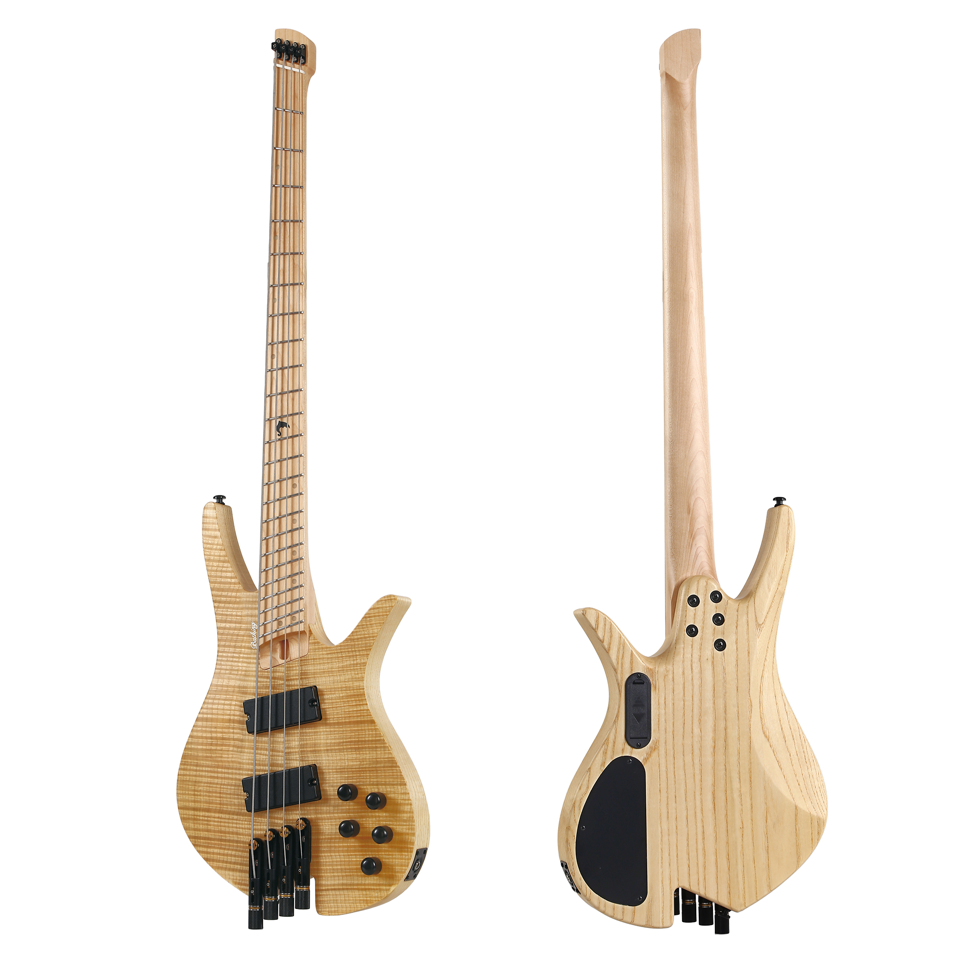 Batking Electric Bass Guitar Headless 4 String Fanned Fret Electric Bass Guitar